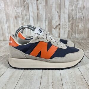 New Balance 237 EC Women's Casual Athletic Shoes Navy Orange Beige Size 7